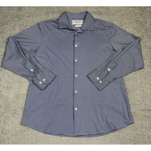 Mizzen+Main Shirt Mens XL Blue White Gingham Spinnaker Trim Fit Performance